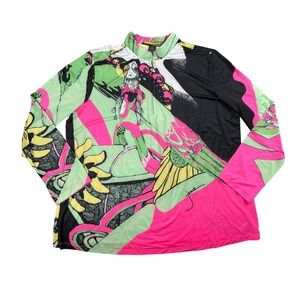 Jamie Sadock Sunsense Top Women's Size XXL Neon Graphic Golfcore Althesiure